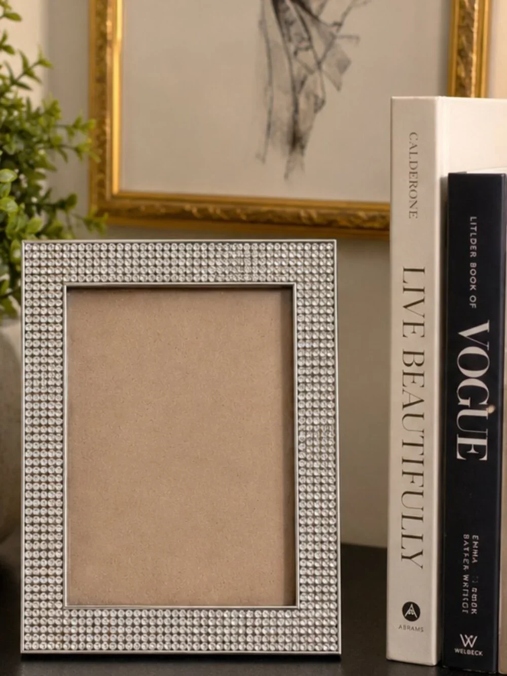 Rhinestone Photo Frame Glam Vanity Desk Décor Frame - Picture 2 of 4